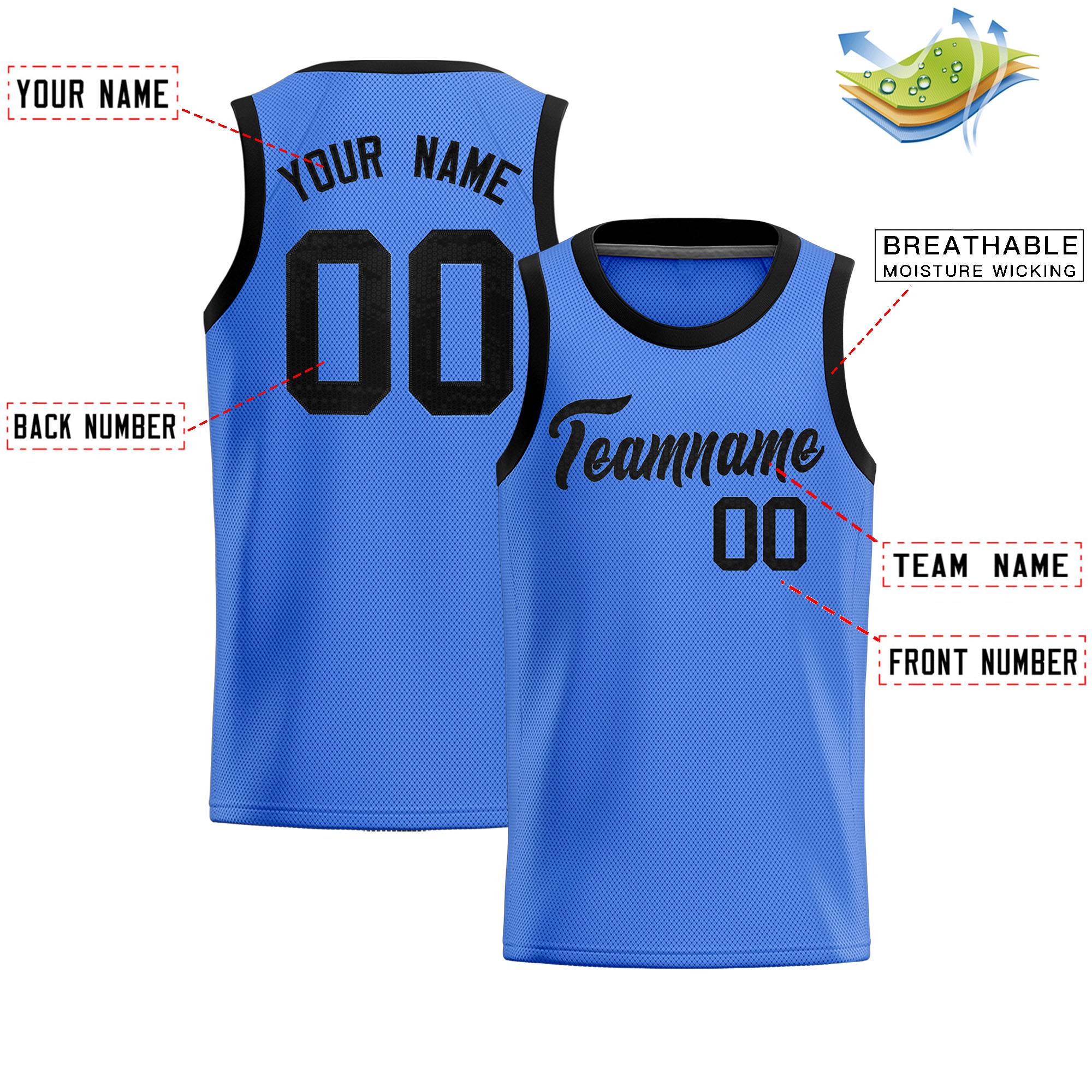 Custom Powder Blue Sequined Tops Athletic Basketball Jersey|KXKSHOP
