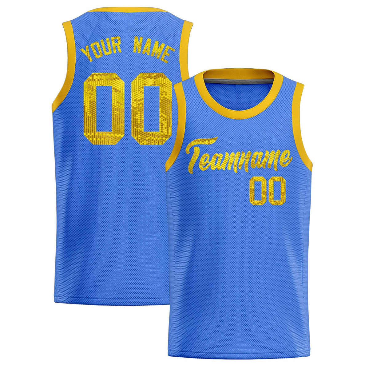 Custom Powder Blue Sequined Tops Athletic Basketball Jersey|KXKSHOP