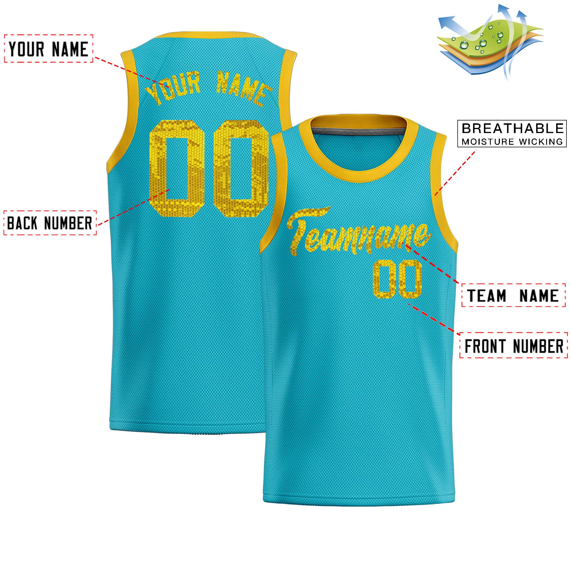 Custom Sky Blue Sequined Tops Athletic Basketball Jersey|KXKSHOP
