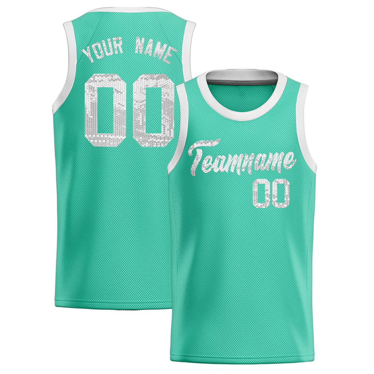 Custom Bright Green Sequined Tops Athletic Basketball Jersey|KXKSHOP