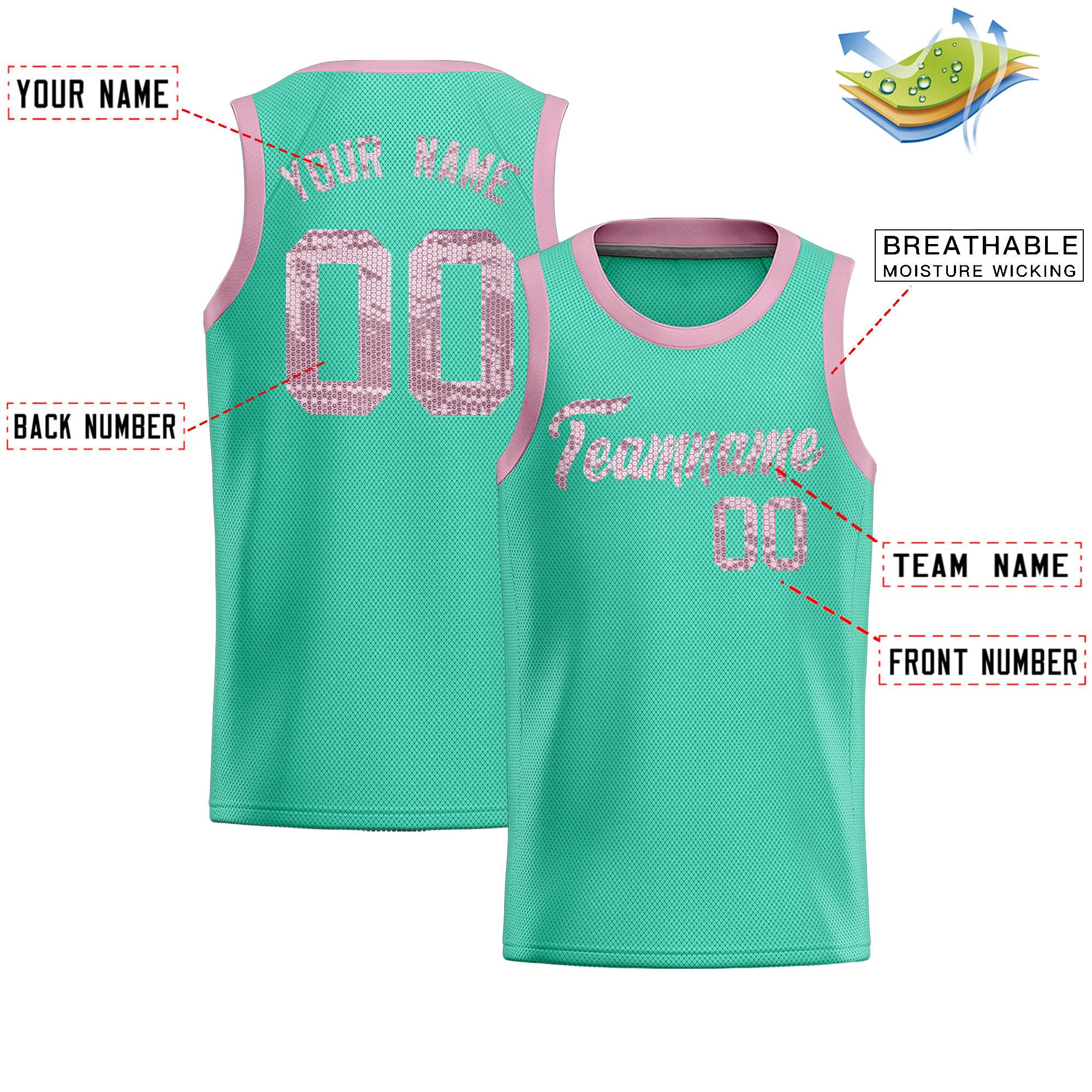 Custom Bright Green Sequined Tops Athletic Basketball Jersey|KXKSHOP