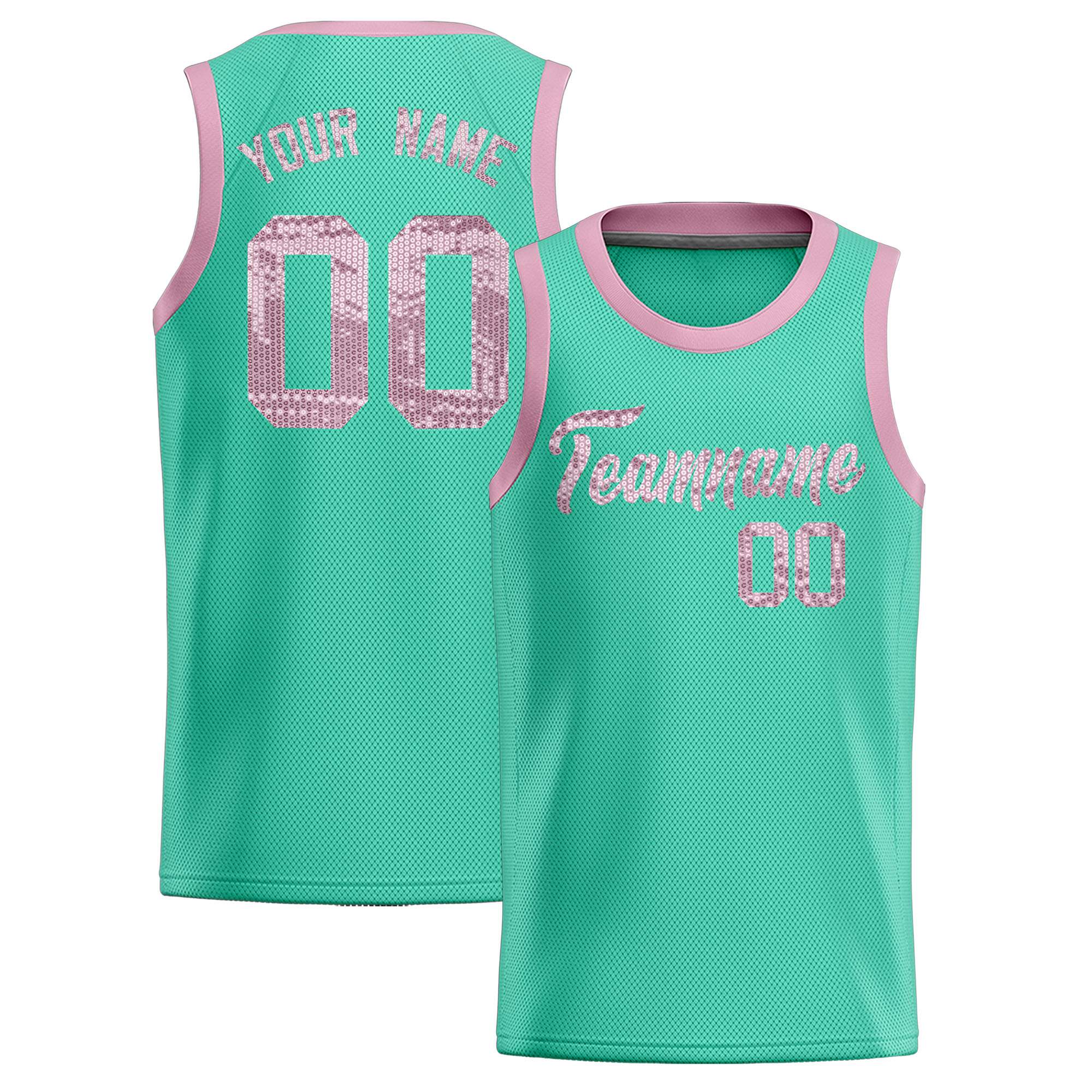 Custom Bright Green Sequined Tops Athletic Basketball Jersey|KXKSHOP