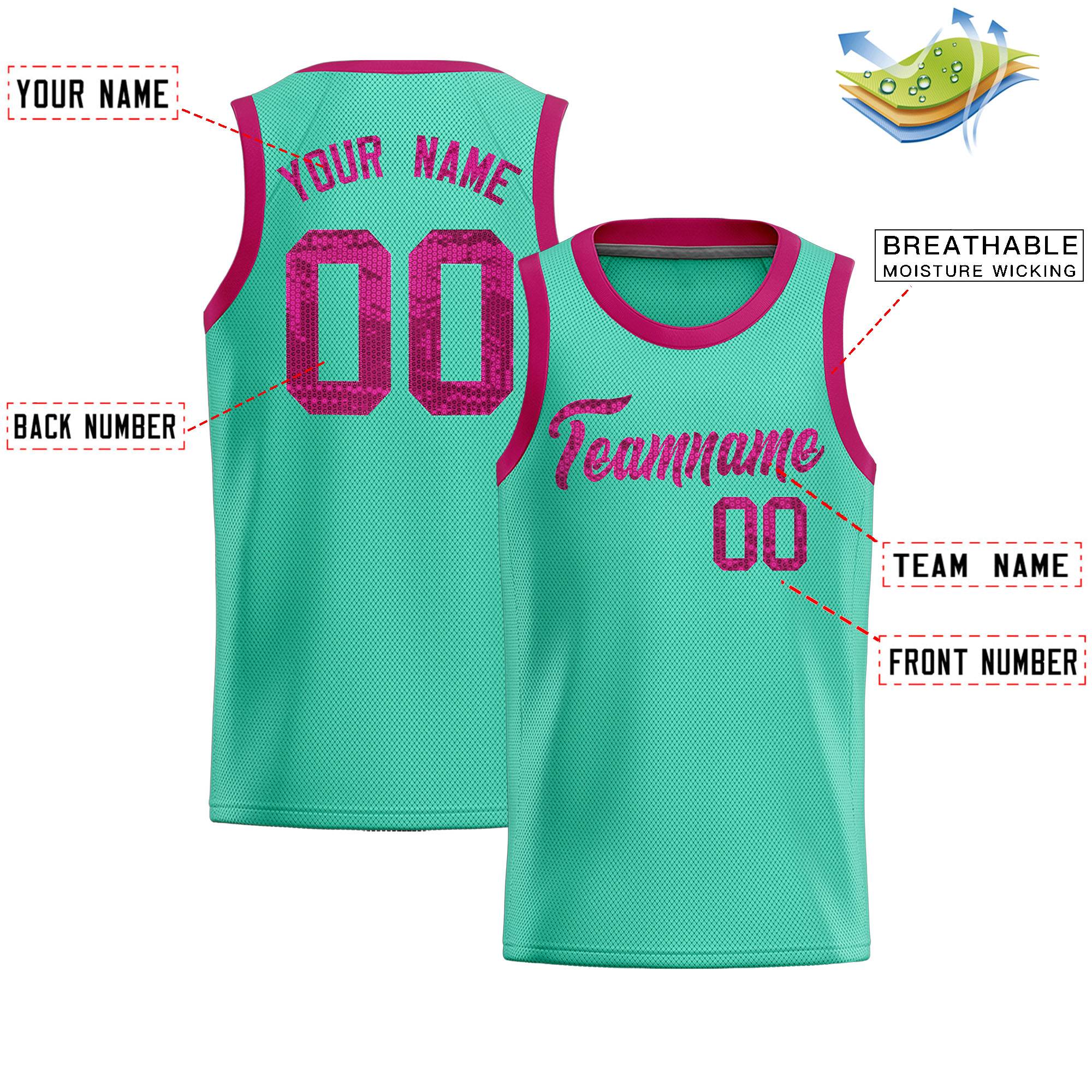 Custom Bright Green Sequined Tops Athletic Basketball Jersey|KXKSHOP