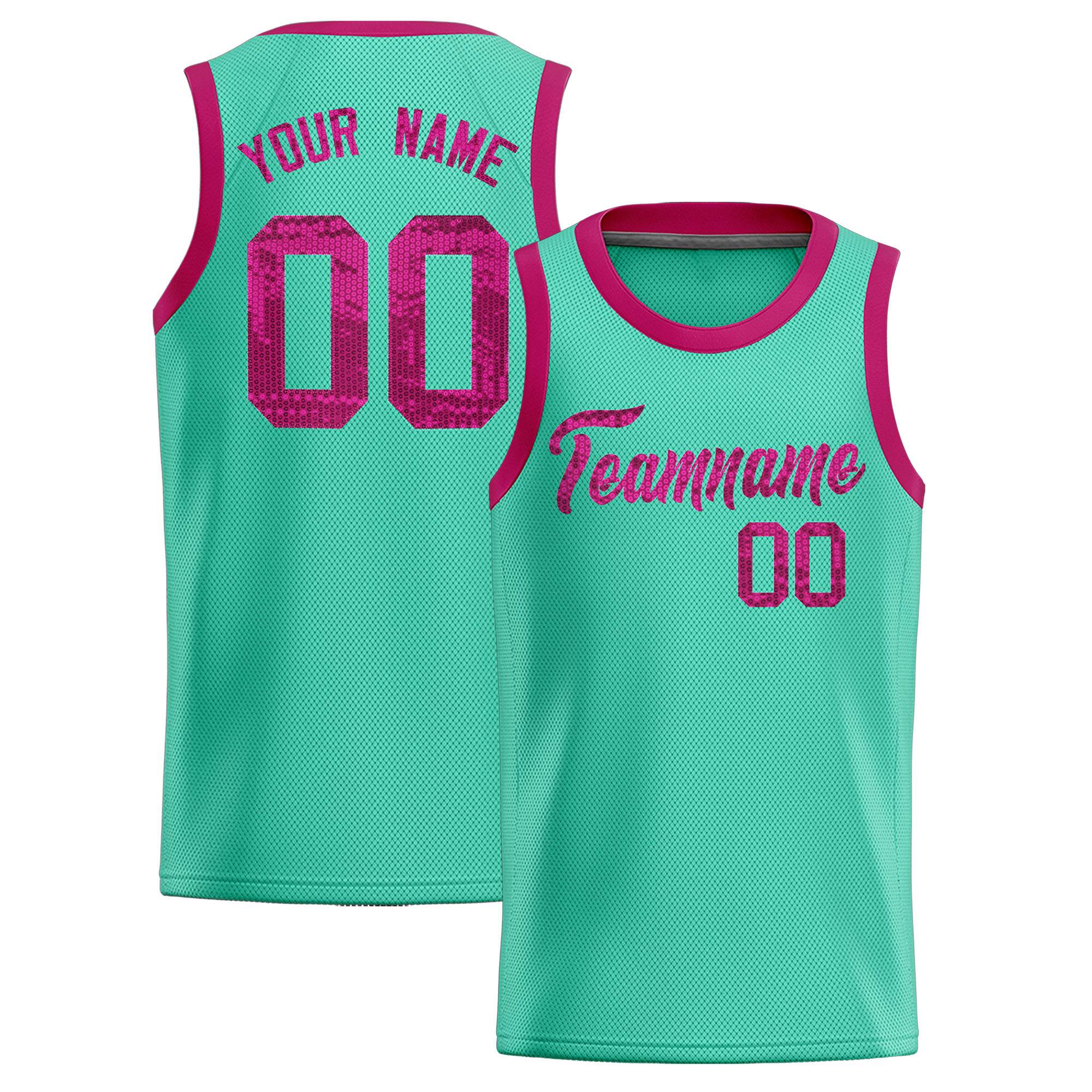 Custom Bright Green Sequined Tops Athletic Basketball Jersey|KXKSHOP