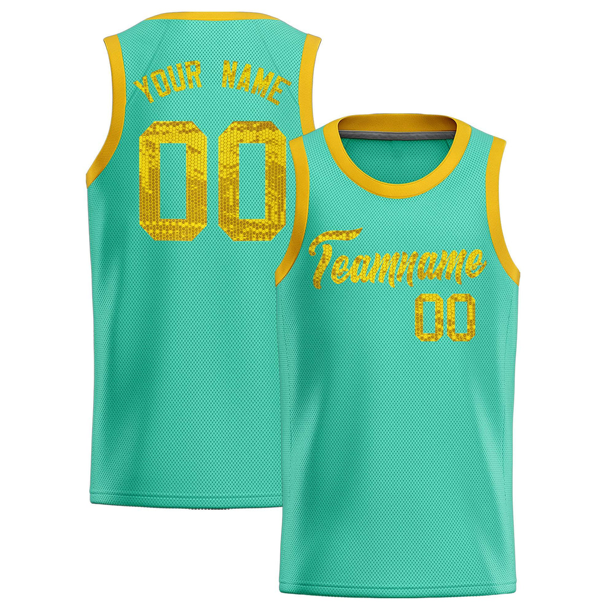 Custom Bright Green Sequined Tops Athletic Basketball Jersey|KXKSHOP