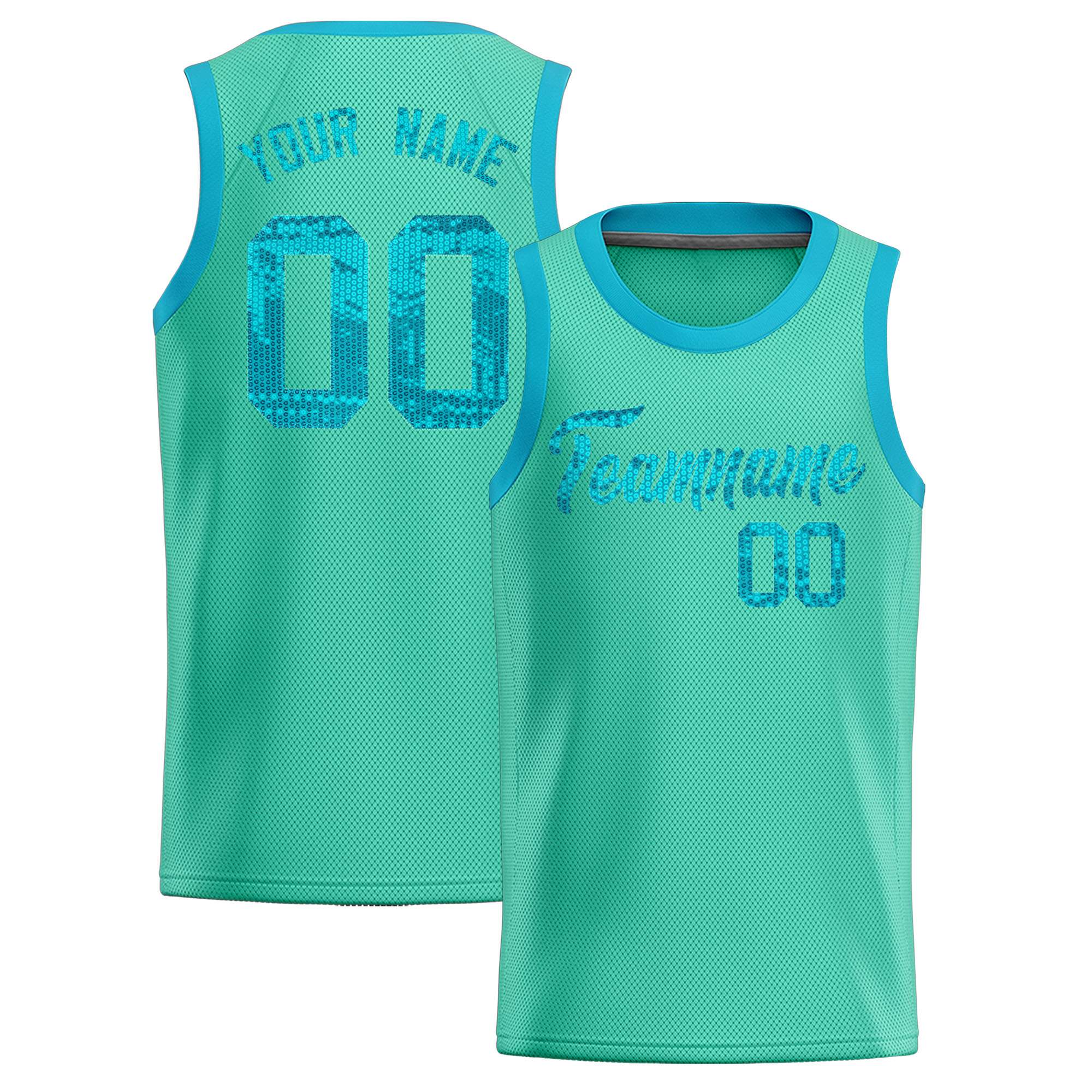 Custom Bright Green Sequined Tops Athletic Basketball Jersey|KXKSHOP