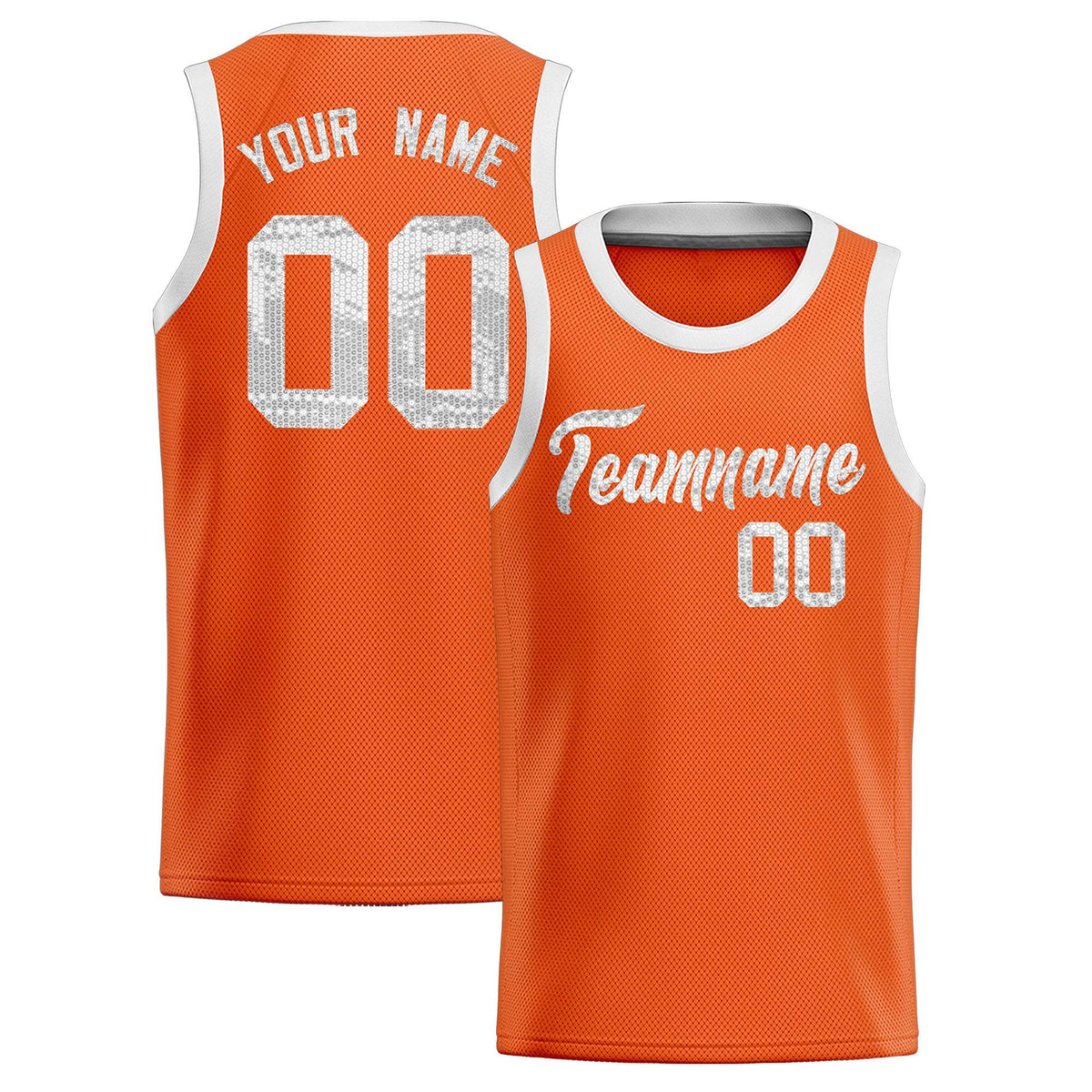 Custom Orange Sequined Tops Athletic Basketball Jersey|KXKSHOP