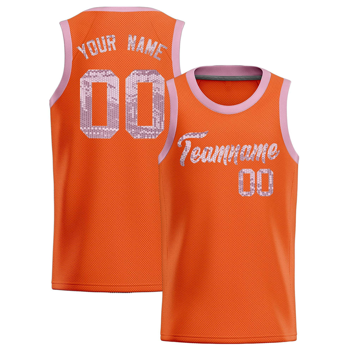 Custom Orange Sequined Tops Athletic Basketball Jersey|KXKSHOP