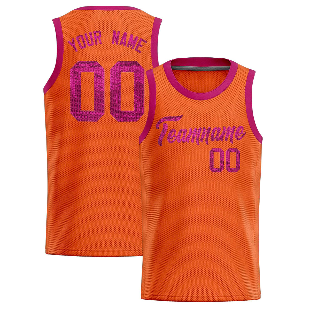 Custom Orange Sequined Tops Athletic Basketball Jersey|KXKSHOP