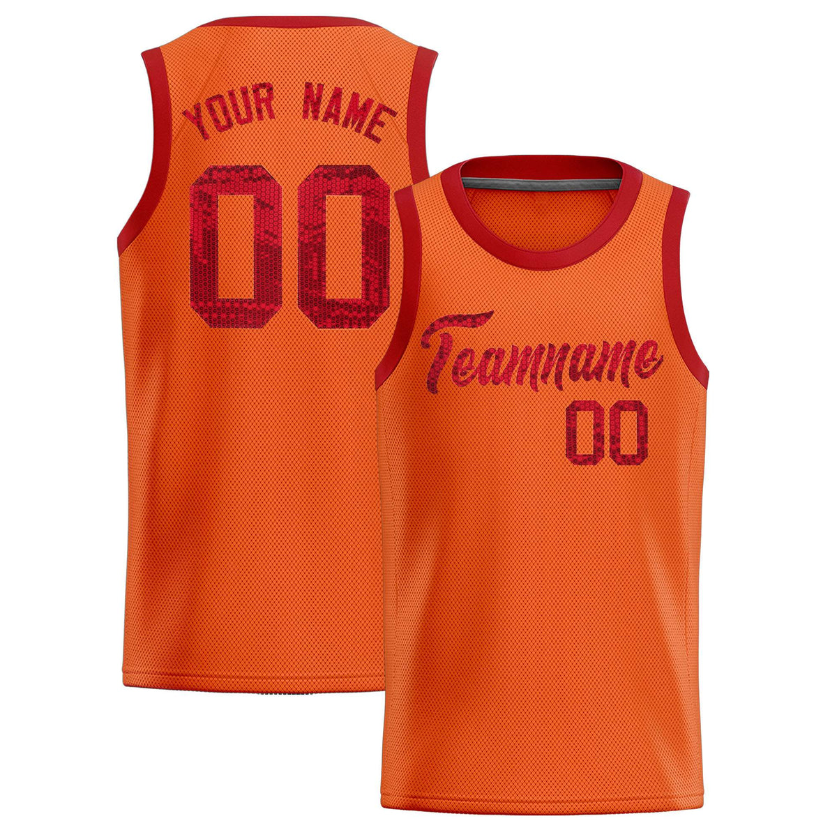 Custom Orange Sequined Tops Athletic Basketball Jersey|KXKSHOP
