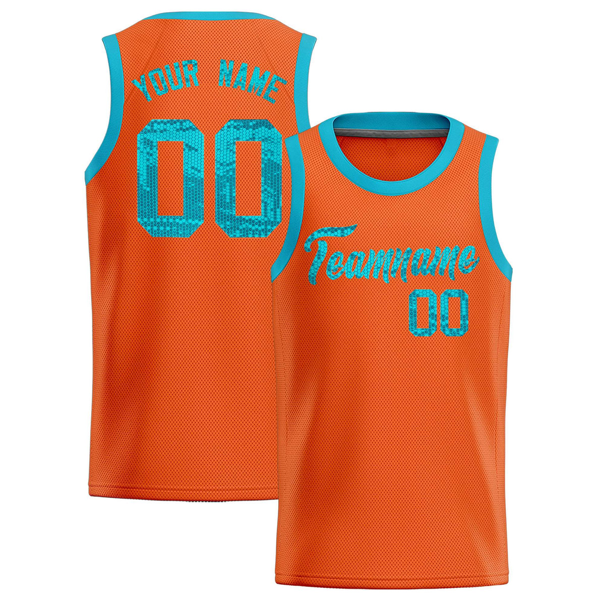 Custom Orange Sequined Tops Athletic Basketball Jersey|KXKSHOP