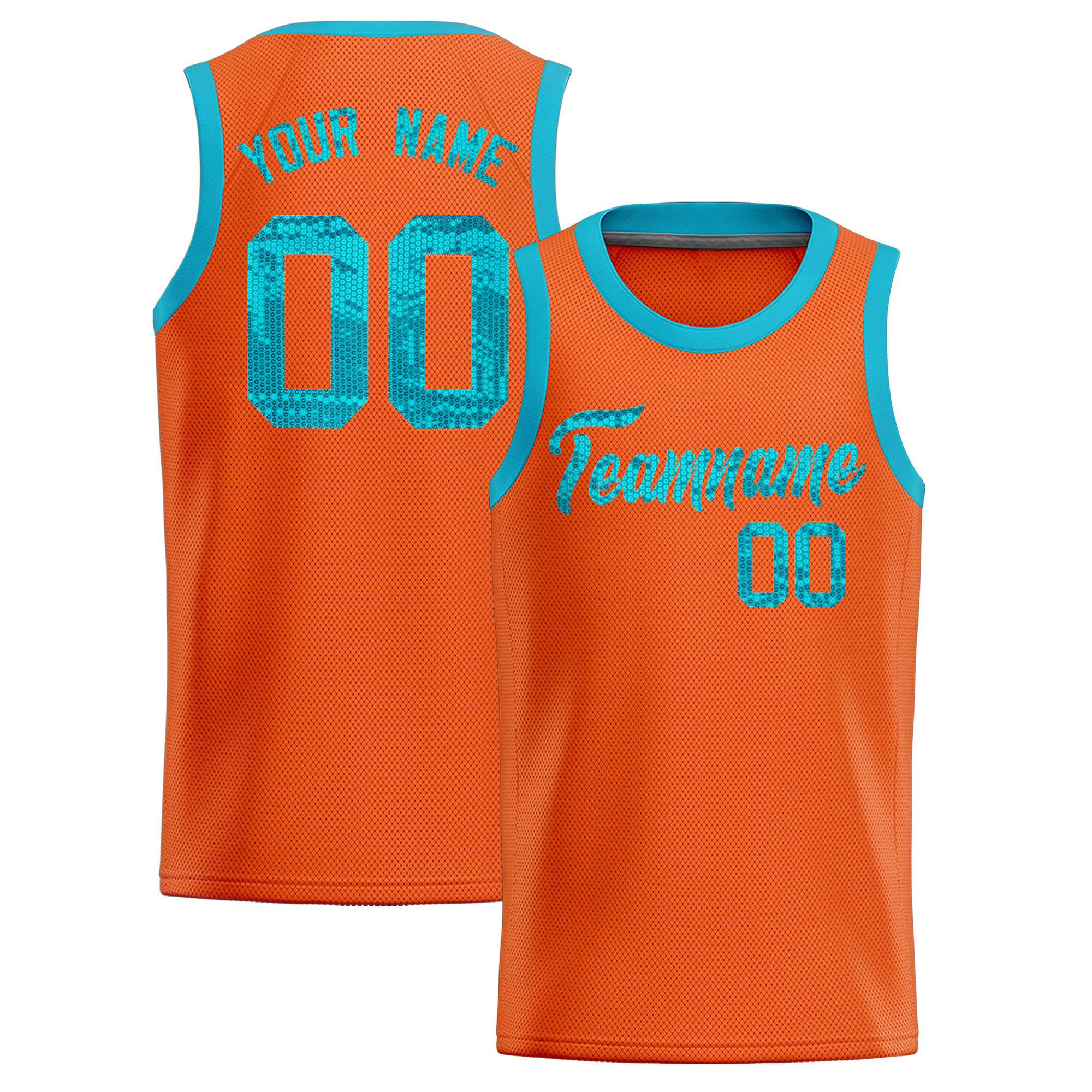Custom Orange Sequined Tops Athletic Basketball Jersey|KXKSHOP
