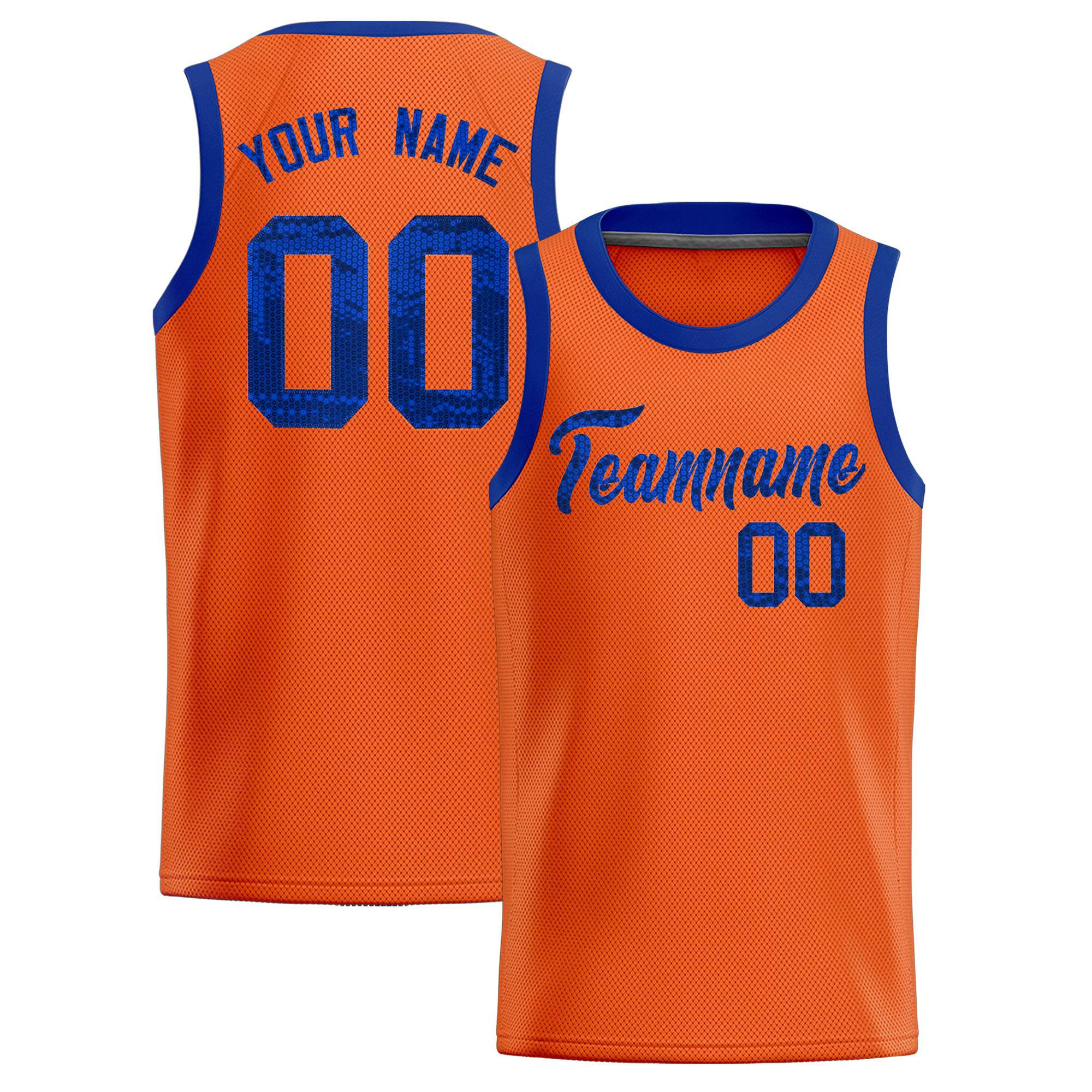 Custom Orange Sequined Tops Athletic Basketball Jersey|KXKSHOP