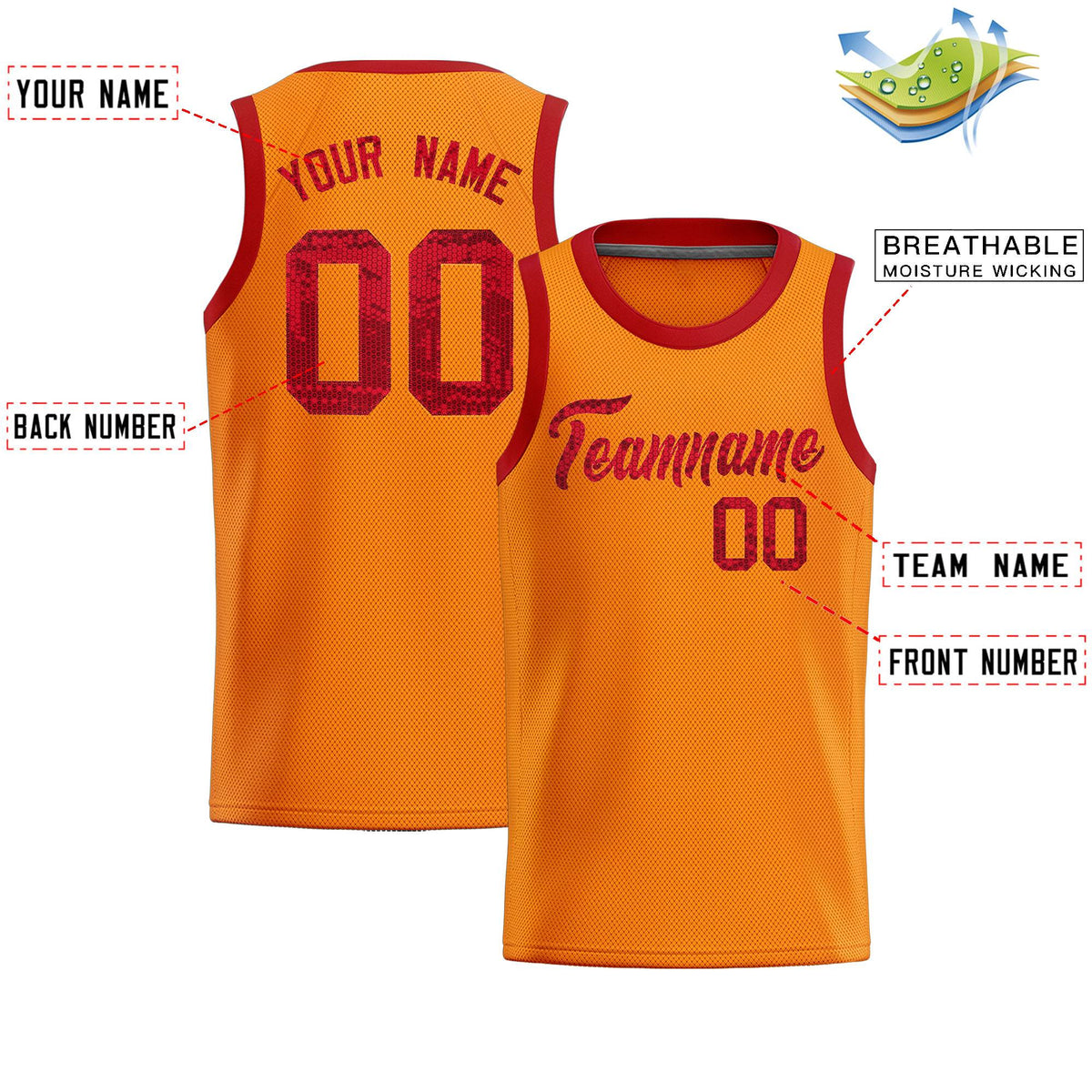 Custom Orange Sequined Tops Athletic Basketball Jersey|KXKSHOP