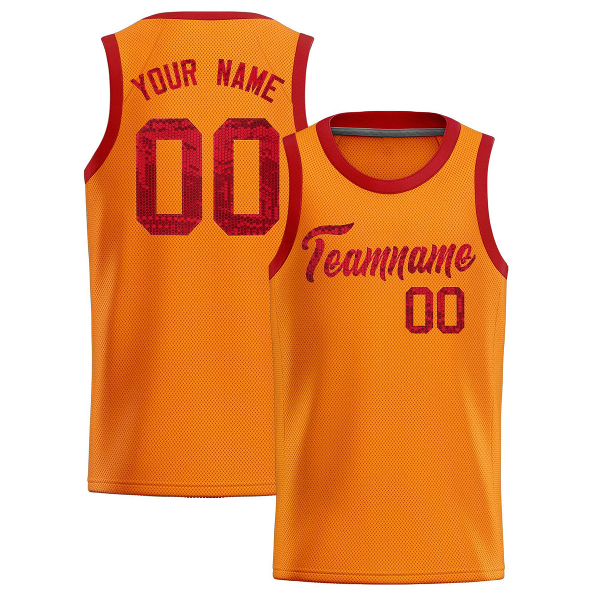 Custom Orange Sequined Tops Athletic Basketball Jersey|KXKSHOP