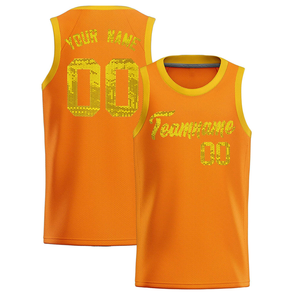Custom Orange Sequined Tops Athletic Basketball Jersey|KXKSHOP