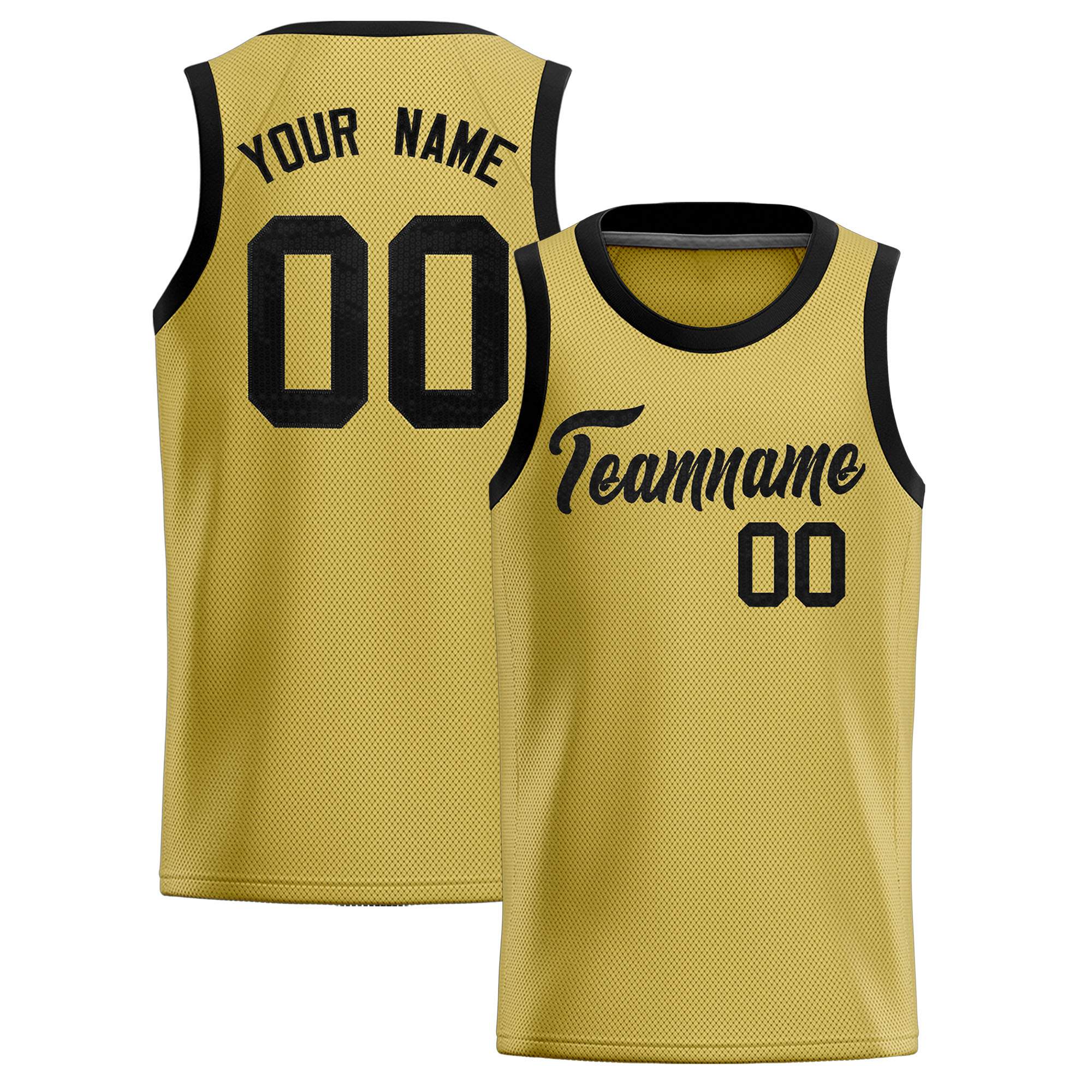 Custom Old Gold Sequined Tops Athletic Basketball Jersey|KXKSHOP