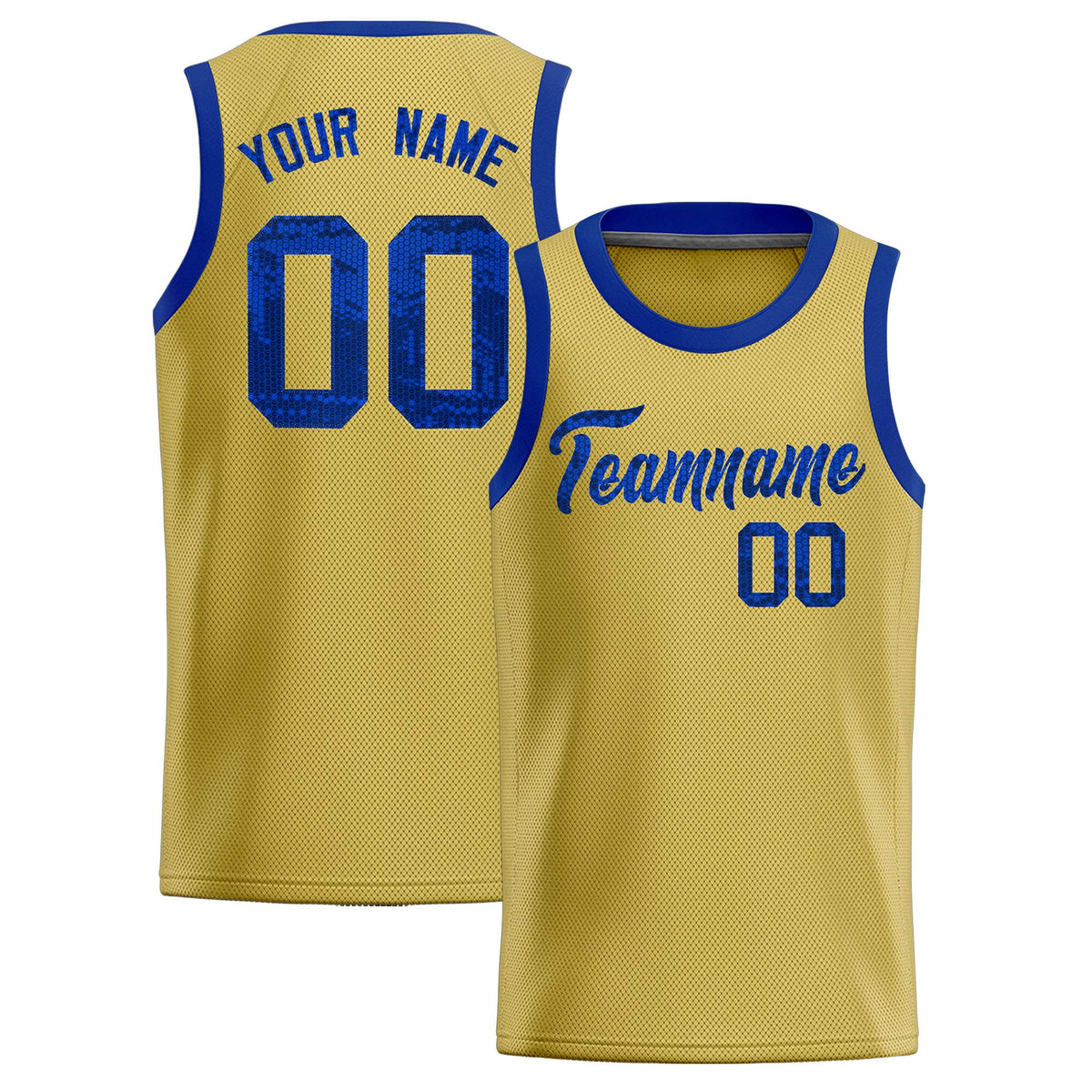 Custom Old Gold Sequined Tops Athletic Basketball Jersey|KXKSHOP