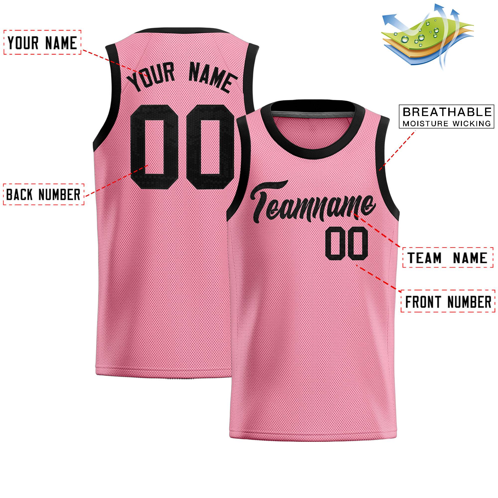 Custom Light Pink Sequined Tops Athletic Basketball Jersey|KXKSHOP