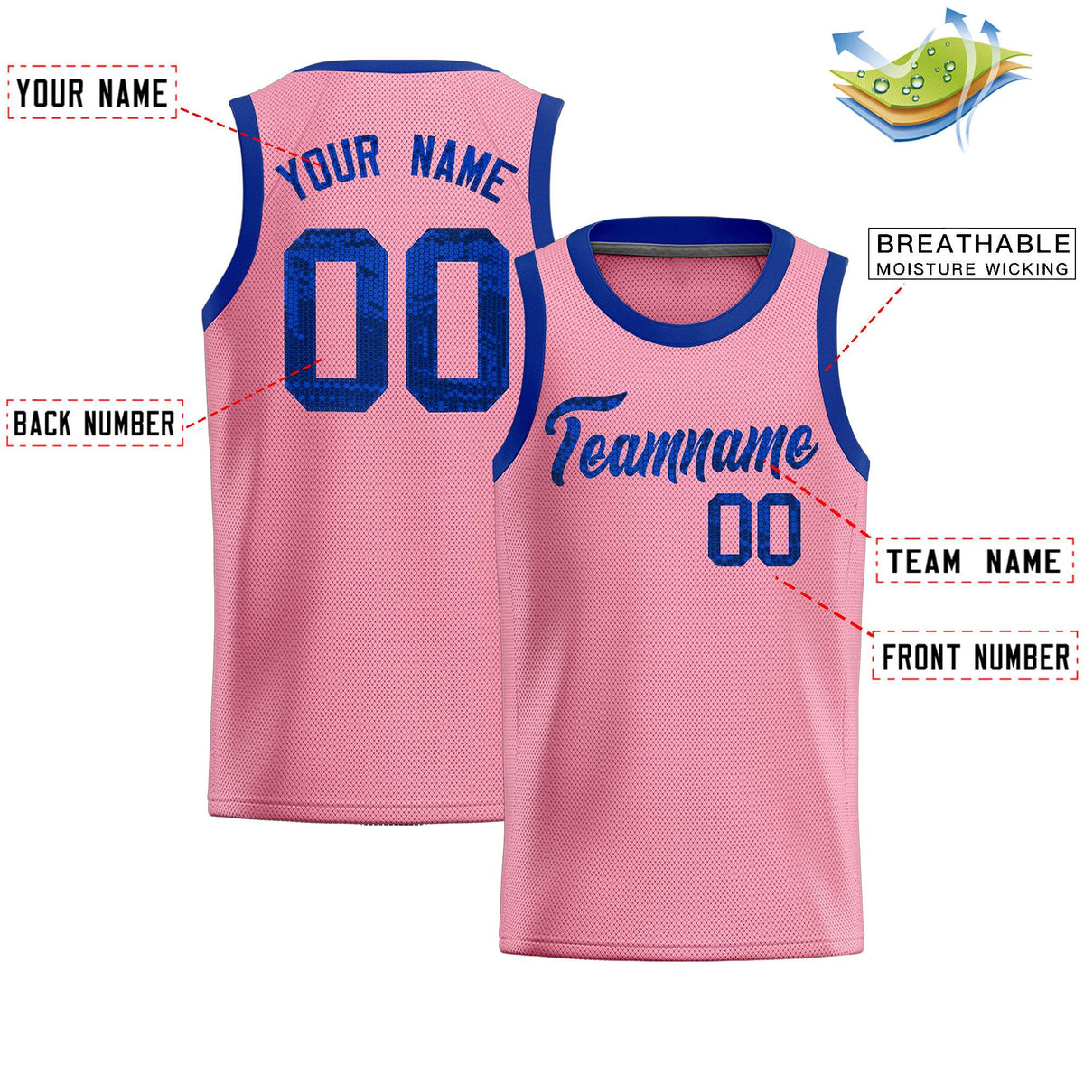 Custom Light Pink Sequined Tops Athletic Basketball Jersey|KXKSHOP