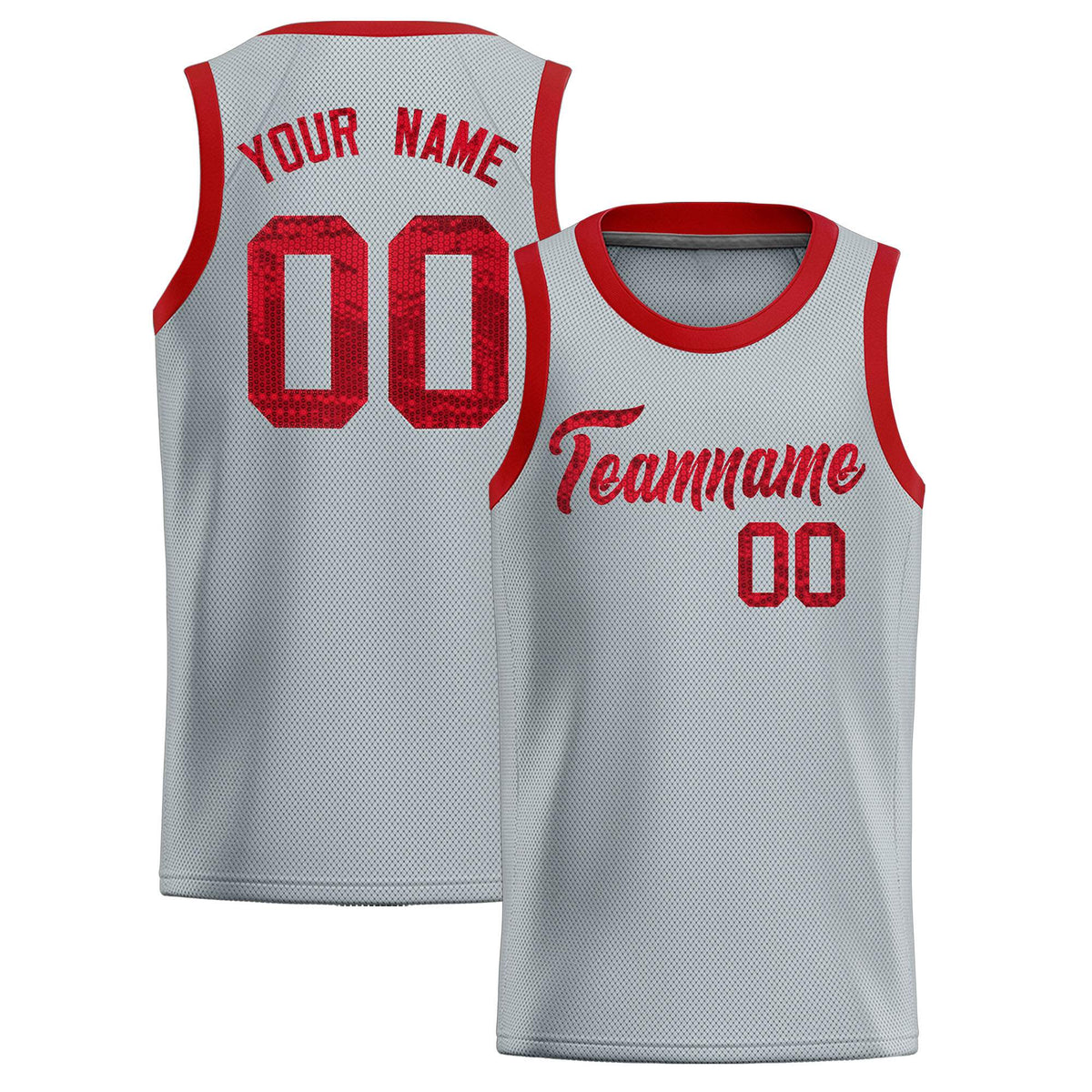 Custom Silver Sequined Tops Athletic Basketball Jersey|KXKSHOP