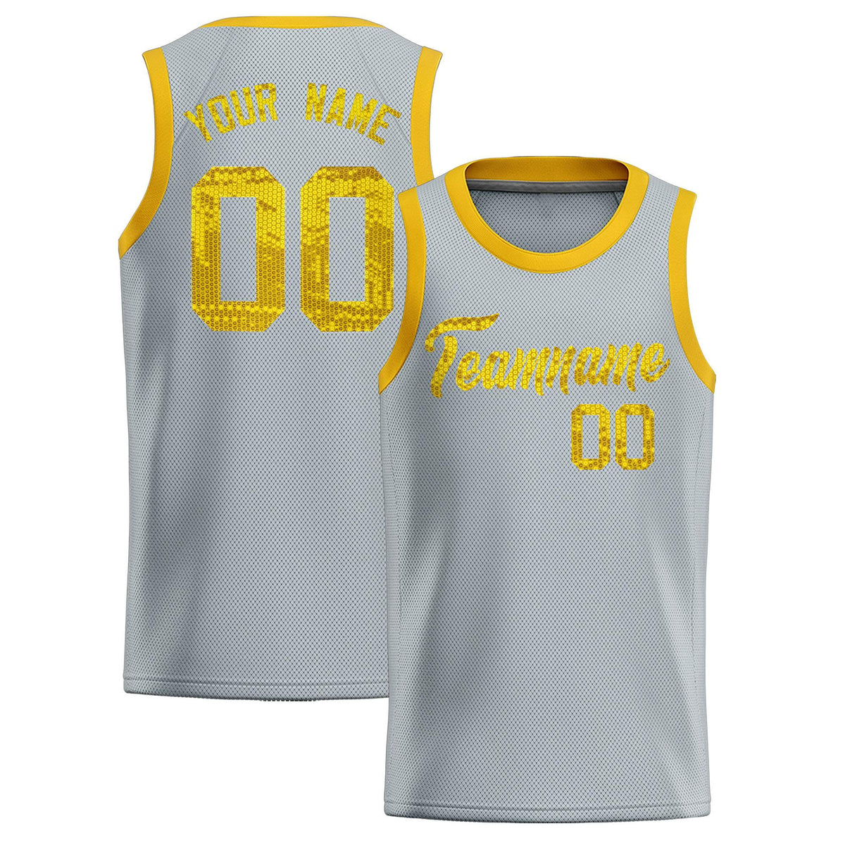 Custom Silver Sequined Tops Athletic Basketball Jersey|KXKSHOP