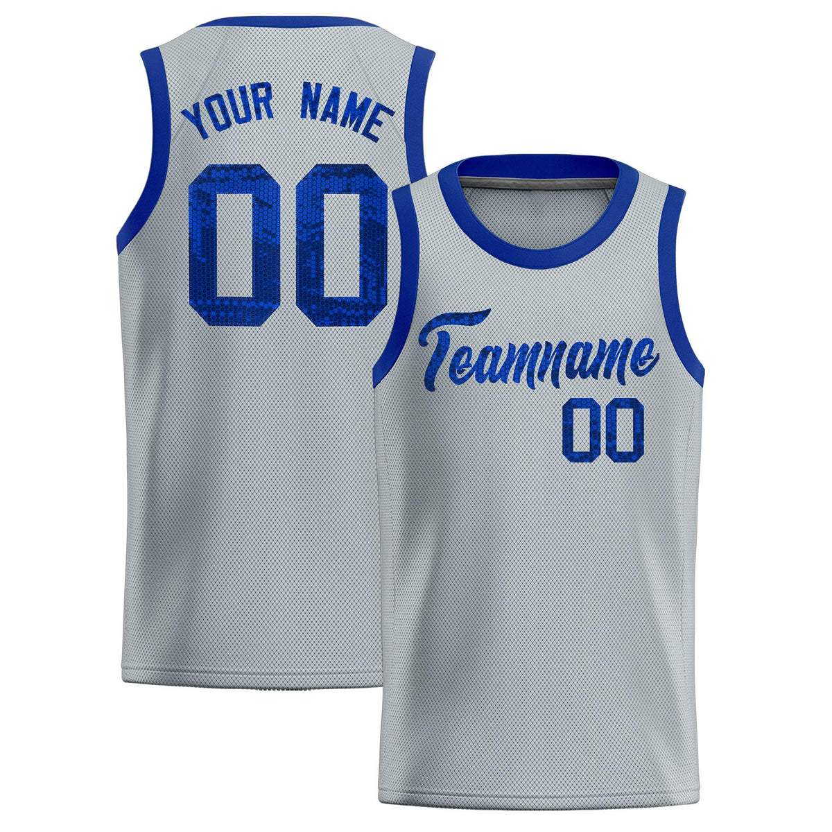 Custom Silver Sequined Tops Athletic Basketball Jersey|KXKSHOP
