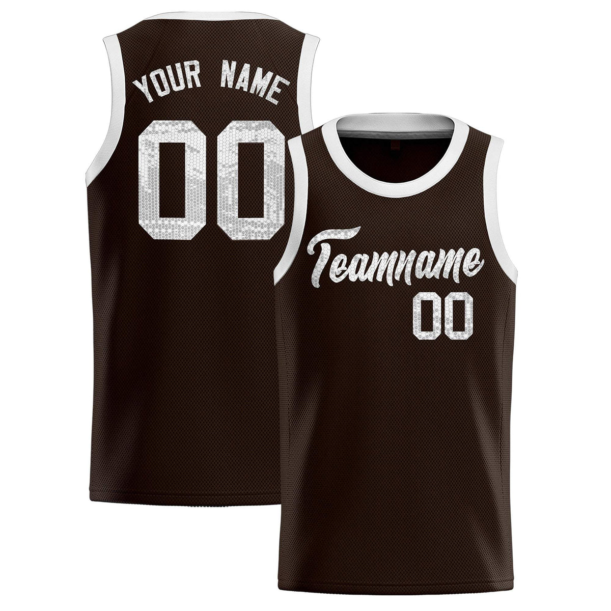 Custom Brown Sequined Tops Athletic Basketball Jersey|KXKSHOP