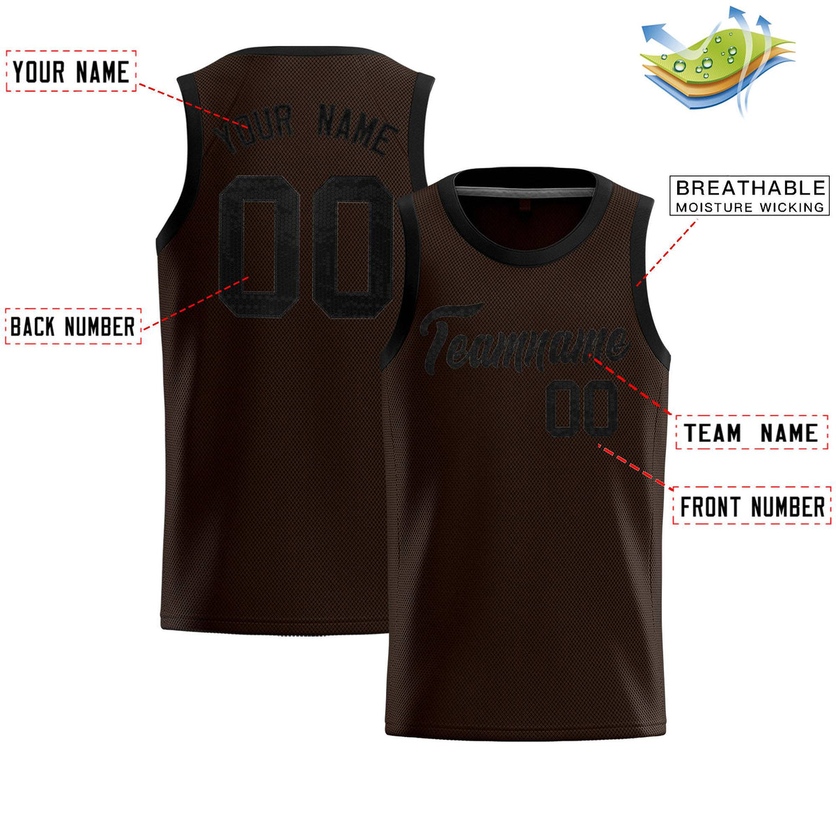 Custom Brown Sequined Tops Athletic Basketball Jersey|KXKSHOP