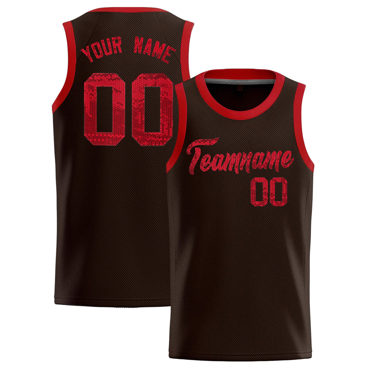 Custom Brown Sequined Tops Athletic Basketball Jersey|KXKSHOP