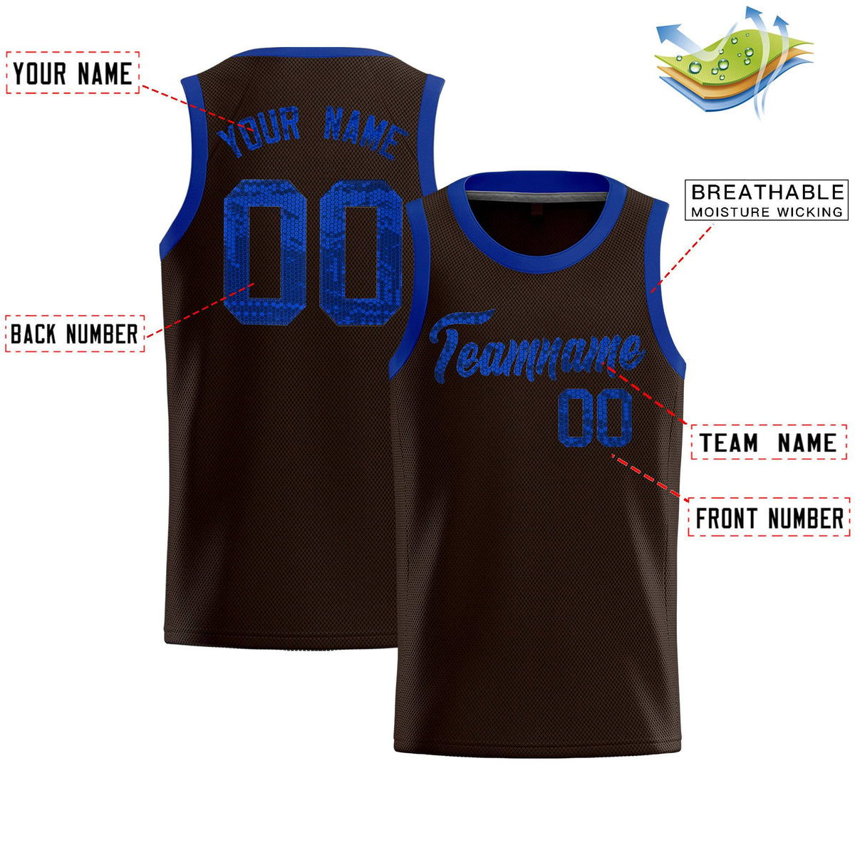 Custom Brown Sequined Tops Athletic Basketball Jersey|KXKSHOP