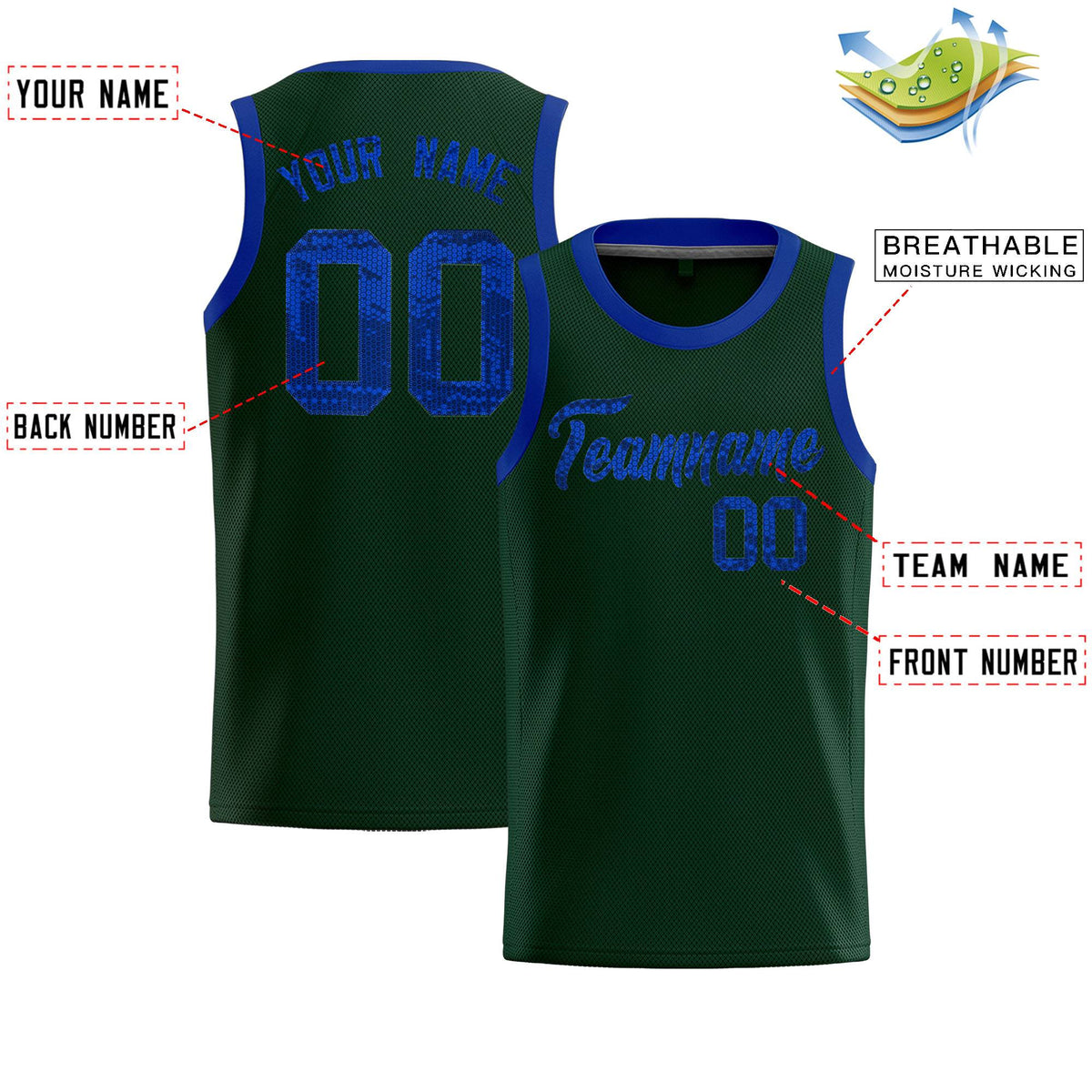 Custom Hunter Green Sequined Tops Athletic Basketball Jersey|KXKSHOP