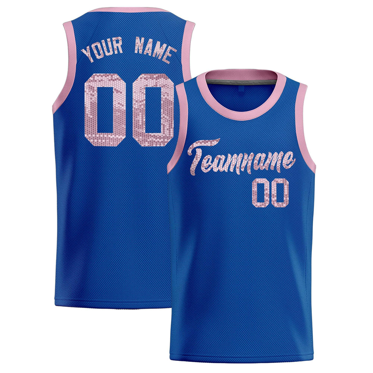 Custom Royal Sequined Tops Athletic Basketball Jersey|KXKSHOP