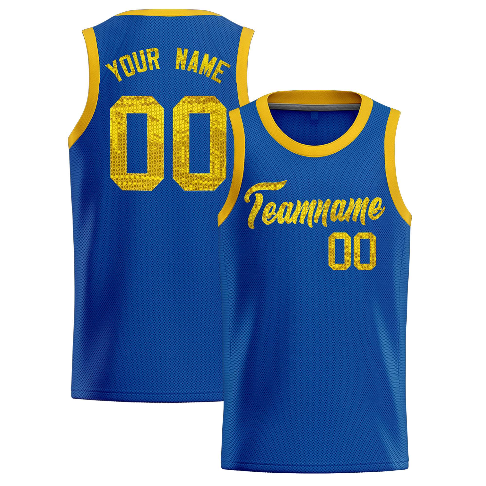 Custom Royal Sequined Tops Athletic Basketball Jersey|KXKSHOP