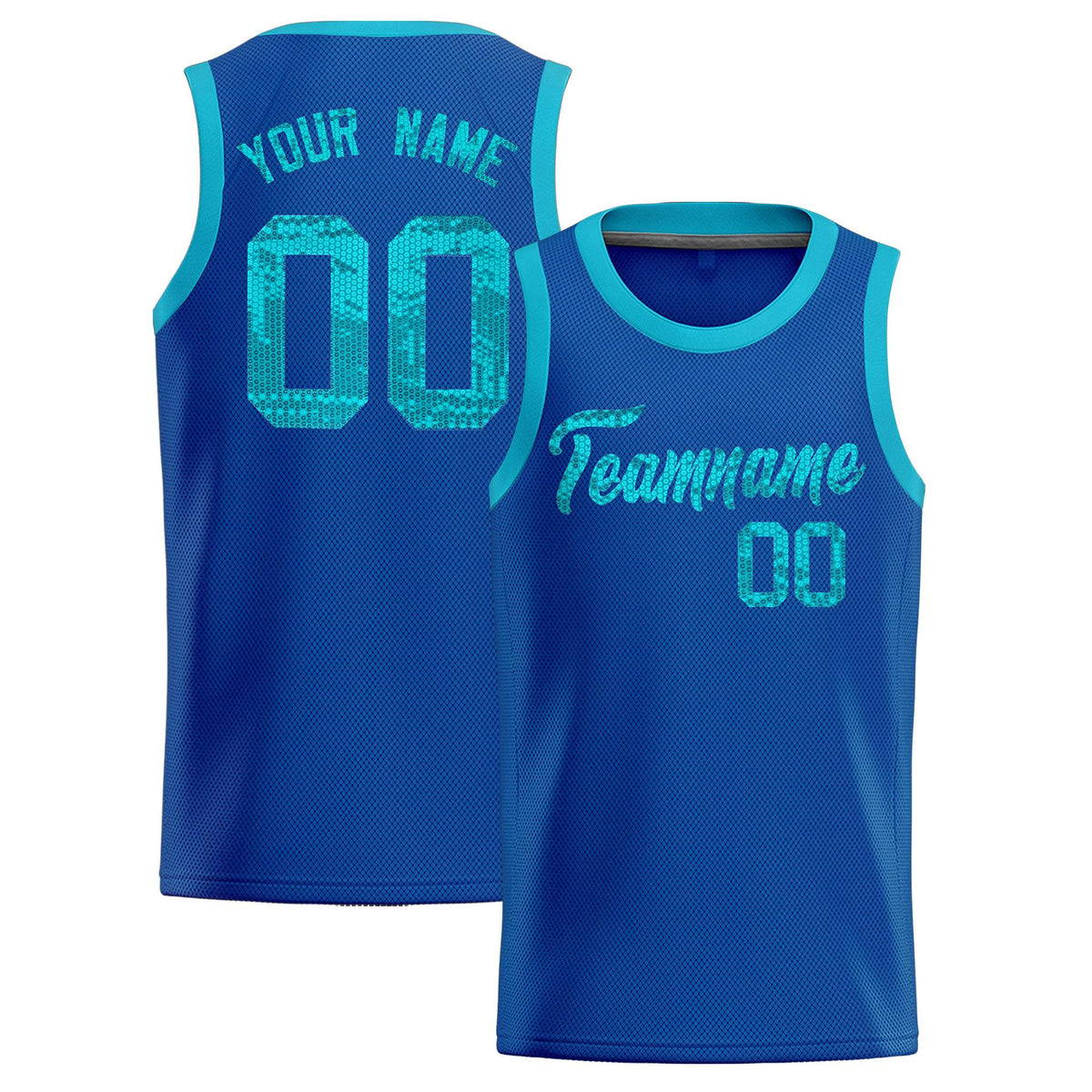 Custom Royal Sequined Tops Athletic Basketball Jersey|KXKSHOP