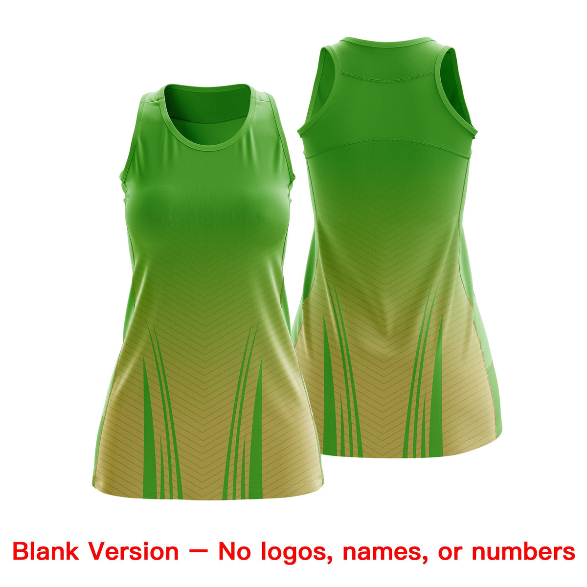 Custom Netball Dress | Light Green Khaki for Women with V-Shaped Pinstripes Personalized Uniform