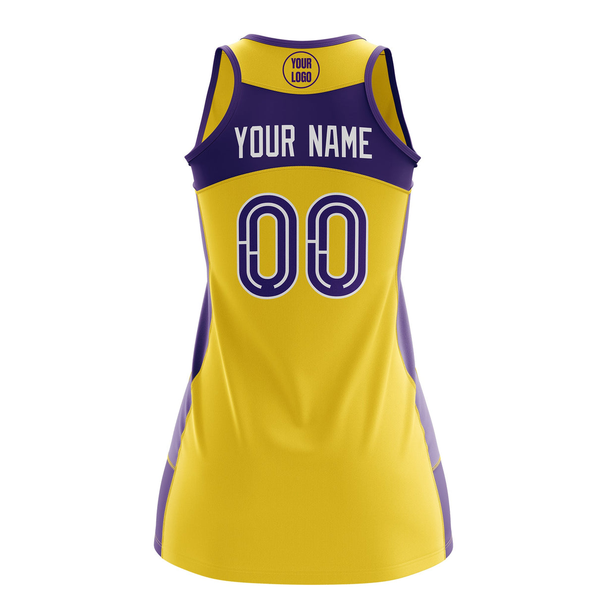 Custom Netball Dress | Gold Purple Classic Style Two-Tone Match Day Uniform