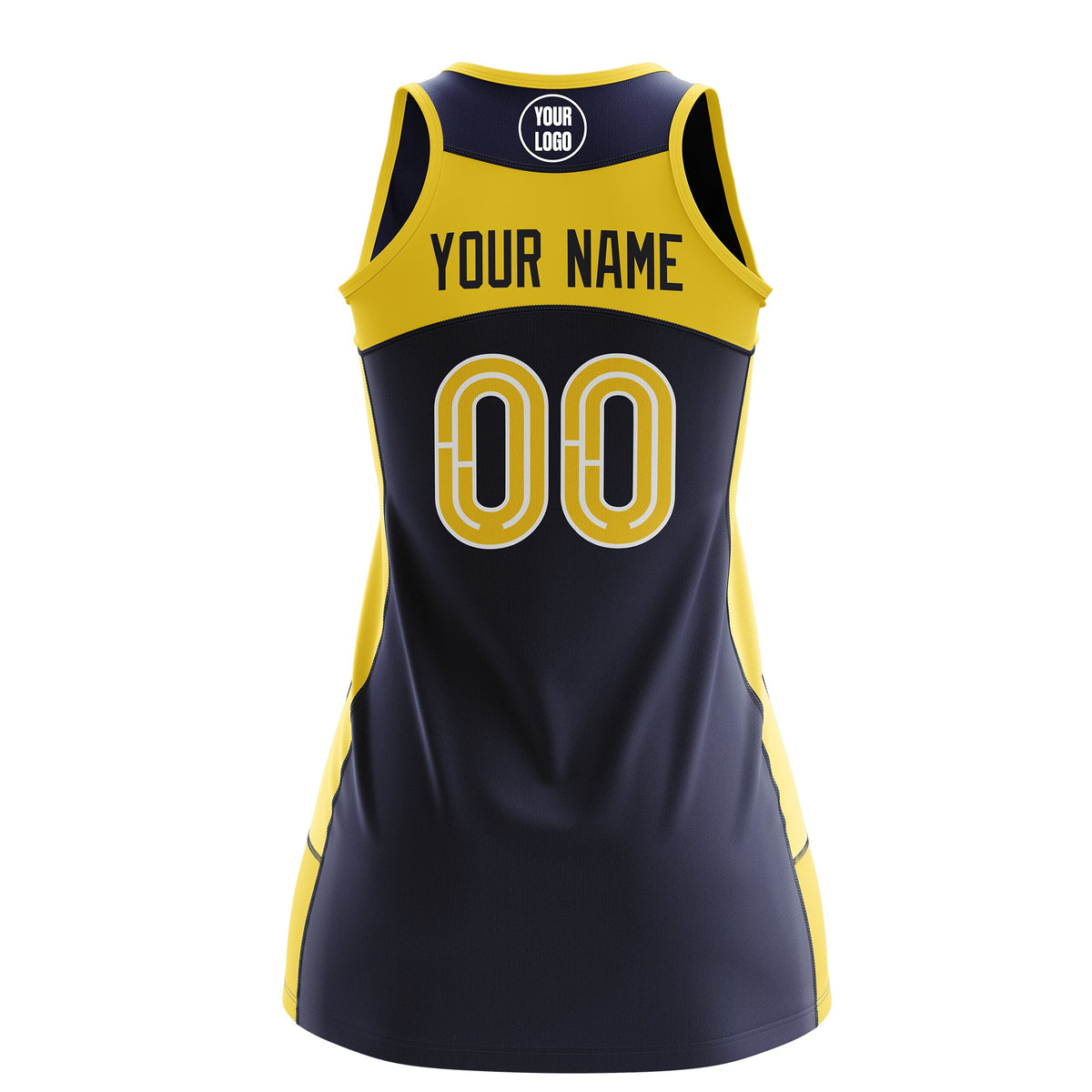 Custom Netball Dress | Navy Gold Classic Style Two-Tone Breathable Performance Sportswear