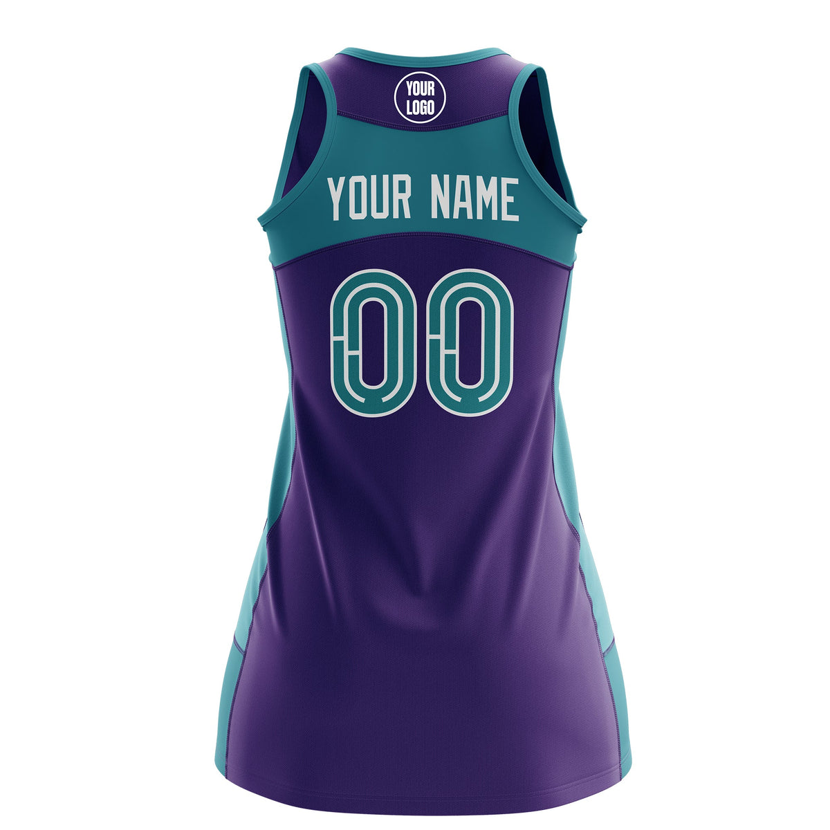 Custom Netball Dress | Purple Teal Classic Style Two-Tone Breathable Performance Sportswear