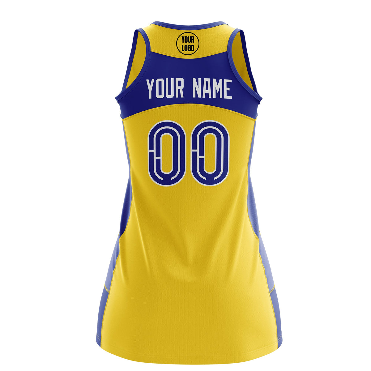 Custom Netball Dress | Gold Royal Blue Classic Style Two-Tone Professional Team Uniforms