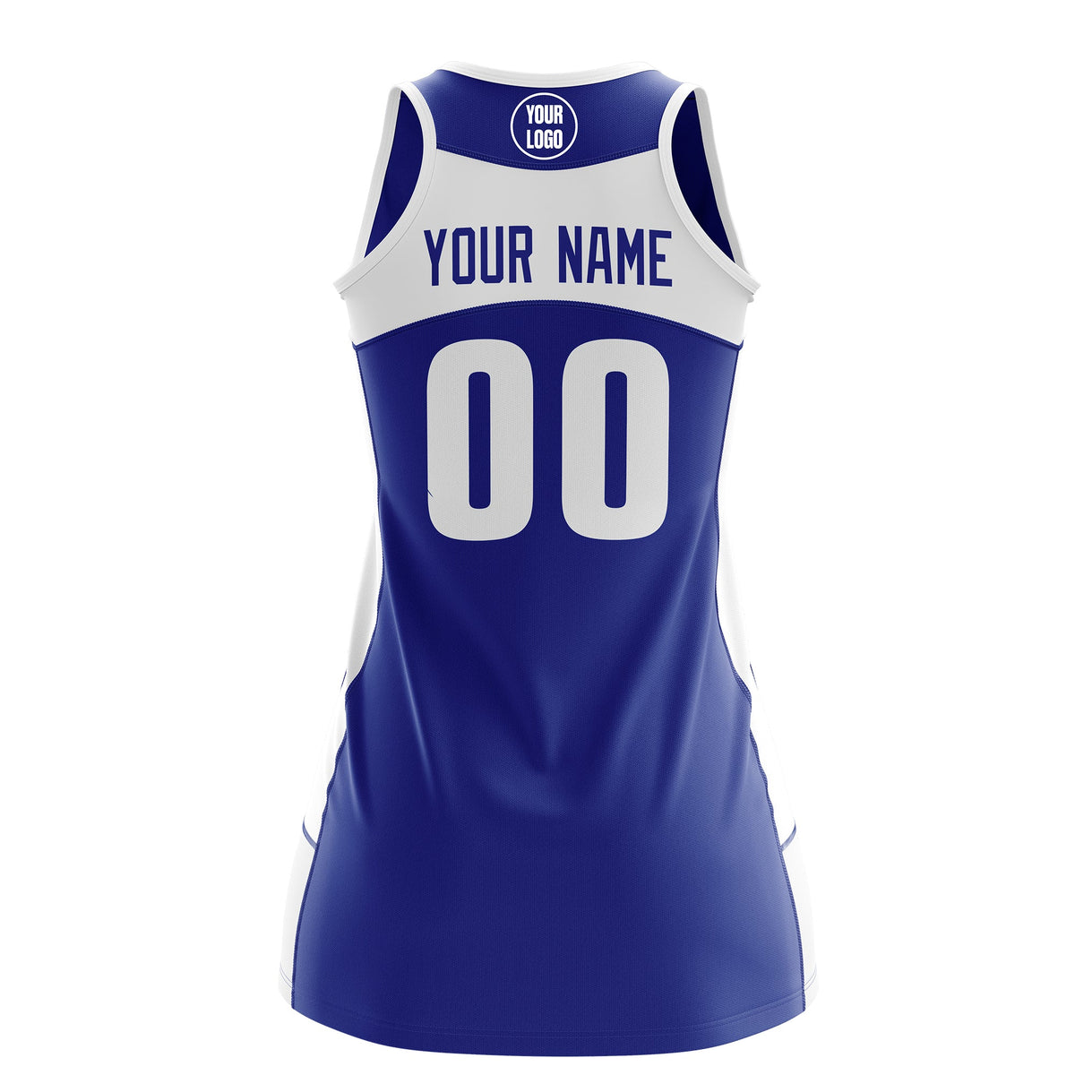 Custom Netball Dress | Royal Blue White Classic Style Two-Tone Breathable Performance Sportswear
