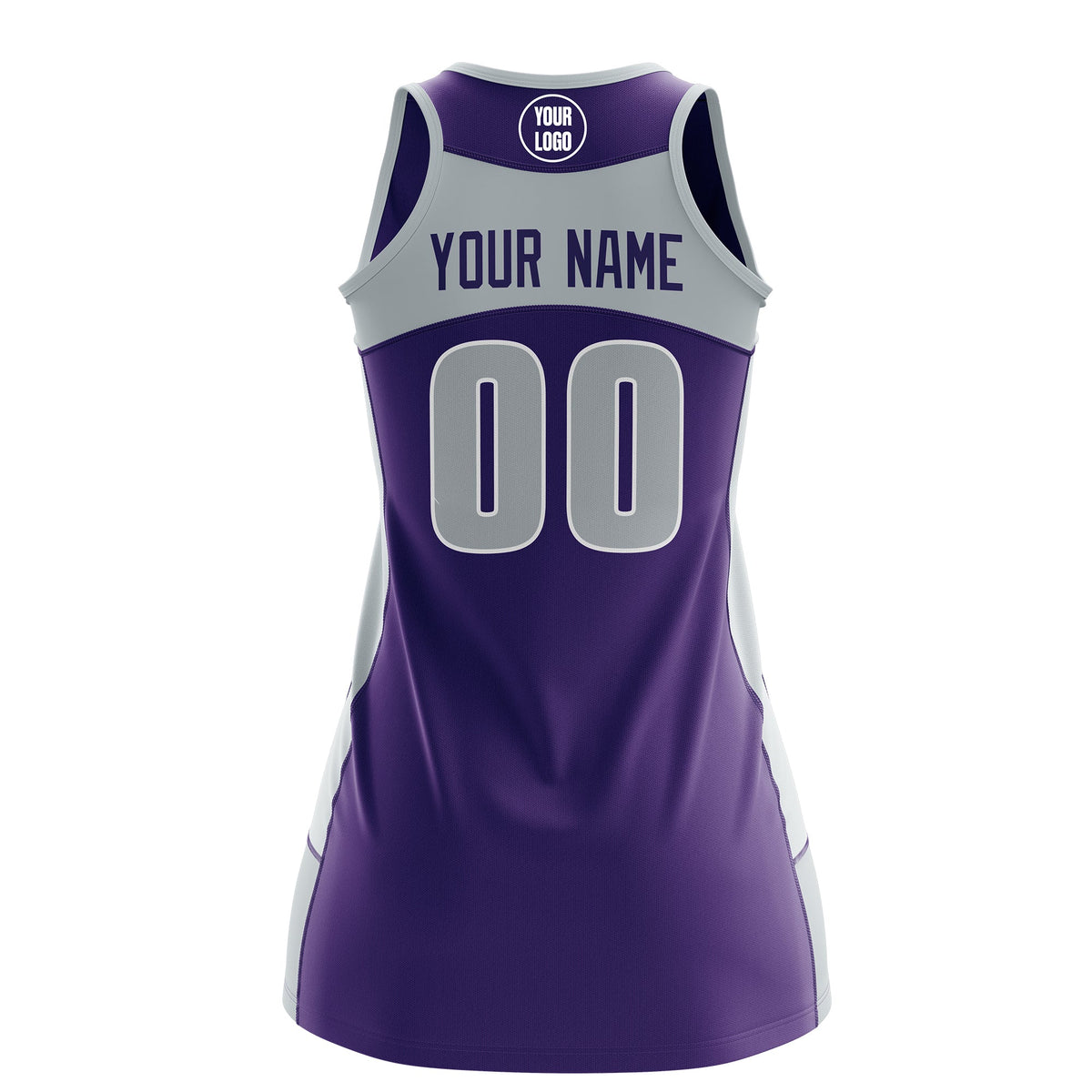 Custom Netball Dress | Purple Silver Classic Style Two-Tone Breathable Performance Sportswear