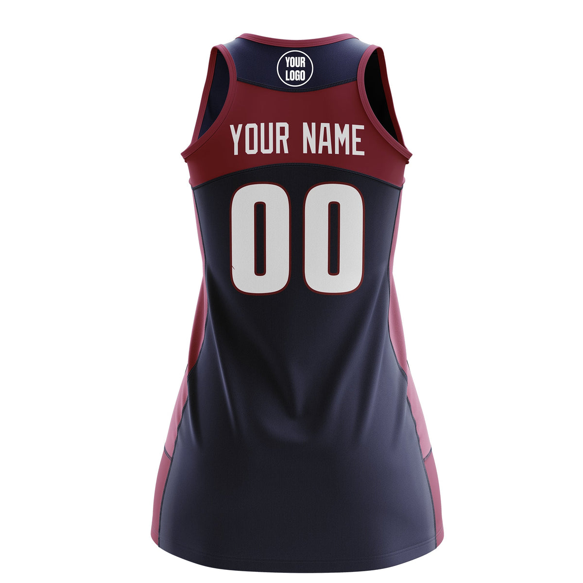 Custom Netball Dress | Navy Crimson Classic Style Two-Tone Professional Team Uniforms