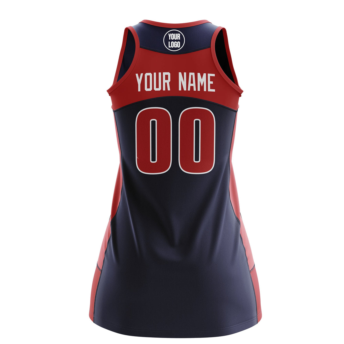Custom Netball Dress | Navy Red Classic Style Two-Tone Breathable Performance Sportswear