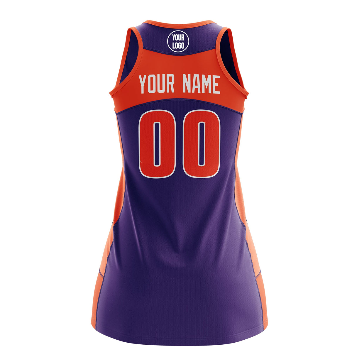 Custom Netball Dress | Purple Orange Classic Style Two-Tone Breathable Performance Sportswear