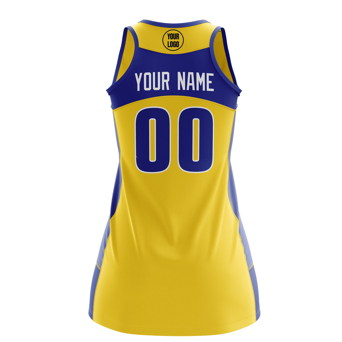 Custom Netball Dress | Gold Royal Blue Classic Style Two-Tone Professional Team Uniforms