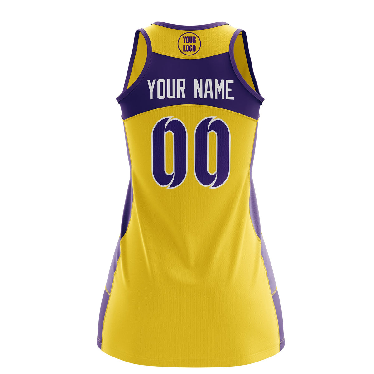 Custom Netball Dress | Gold Purple Classic Style Two-Tone Match Day Uniform