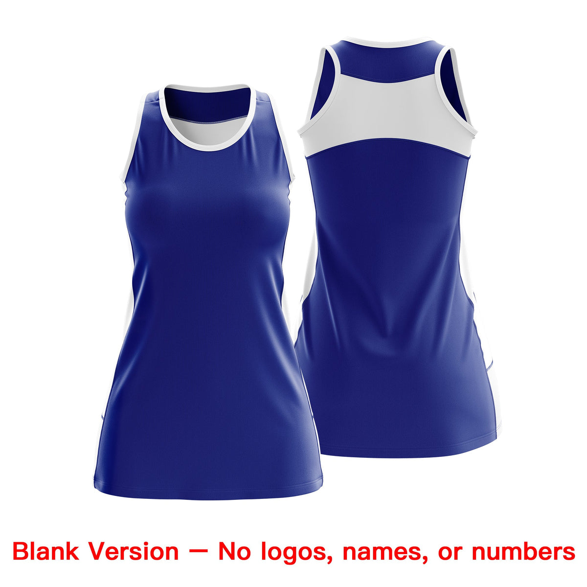 Custom Netball Dress | Royal Blue White Classic Style Two-Tone Breathable Performance Sportswear