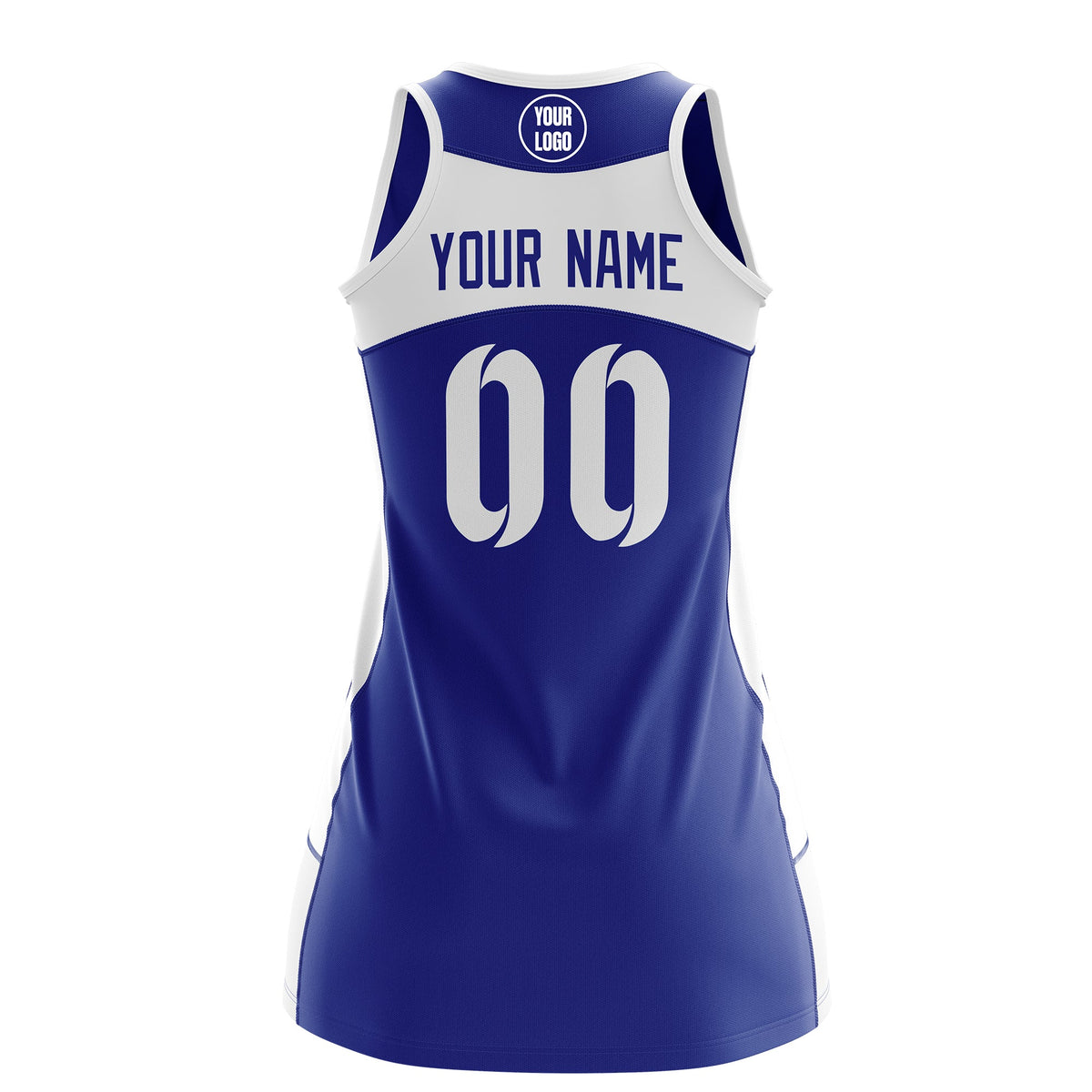 Custom Netball Dress | Royal Blue White Classic Style Two-Tone Breathable Performance Sportswear