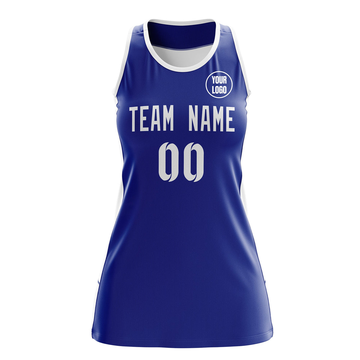 Custom Netball Dress | Royal Blue White Classic Style Two-Tone Breathable Performance Sportswear